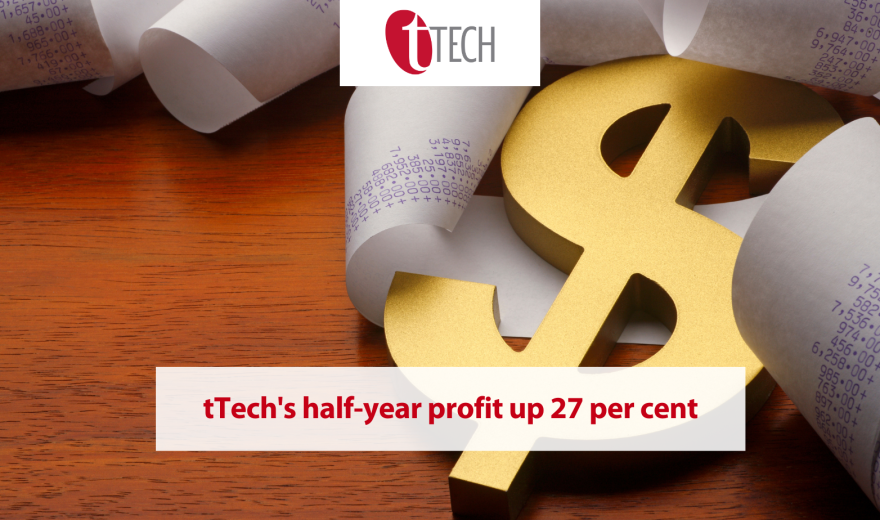 tTech's half-year profit up 27 per cent